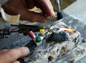 Soldering on the tab to the Ab key connection arm.